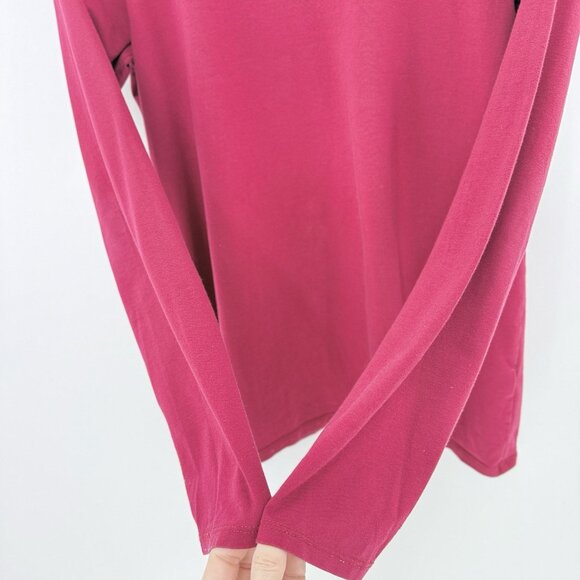 J.Jill Purejill Red Stretch-Cotton Crew Neck Tee Long Sleeve Size MP Basic - Picture 5 of 8